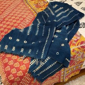 AUTHENTIC AFRICAN INDIGO MUD CLOTH THROW